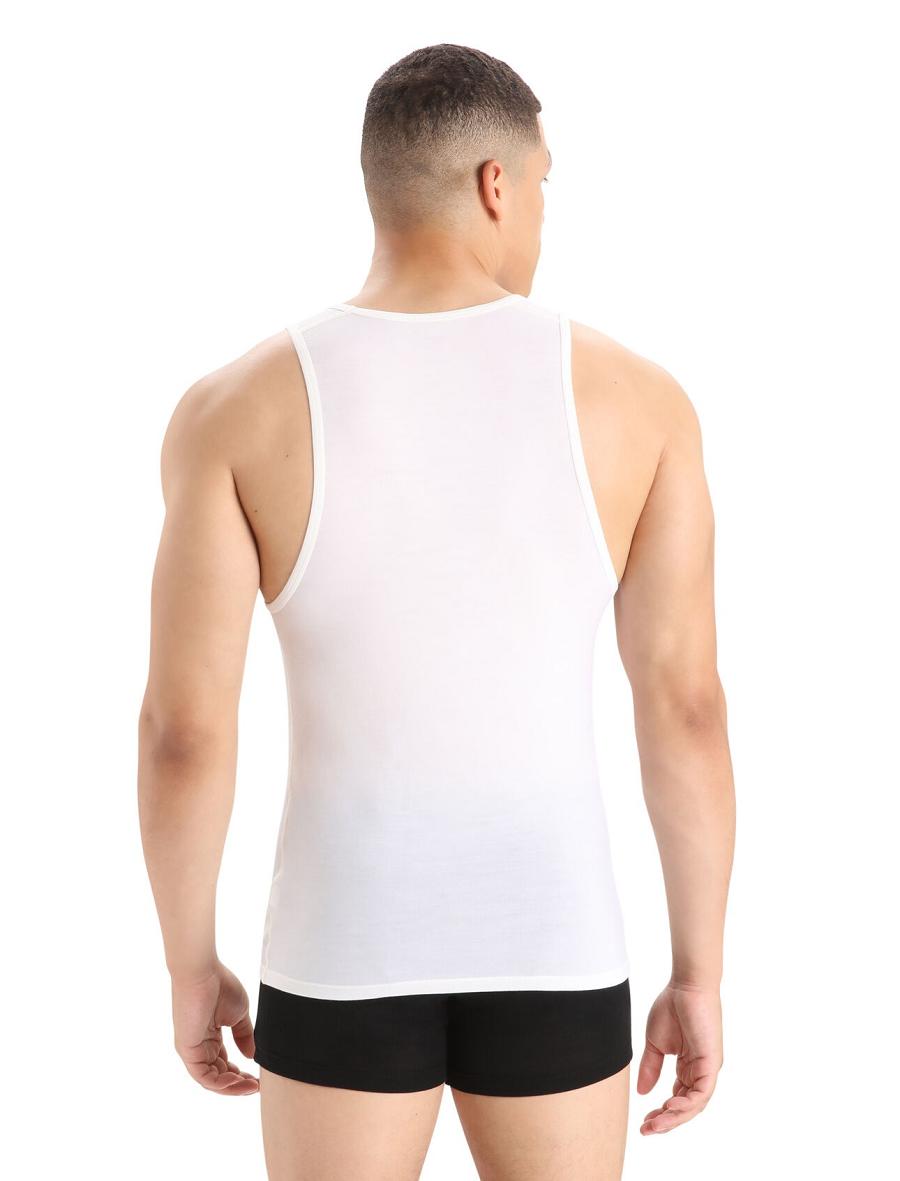 Icebreaker Merino Anatomica Tank Top Férfi Fehérnemű Fehér | HU 1286RVDW